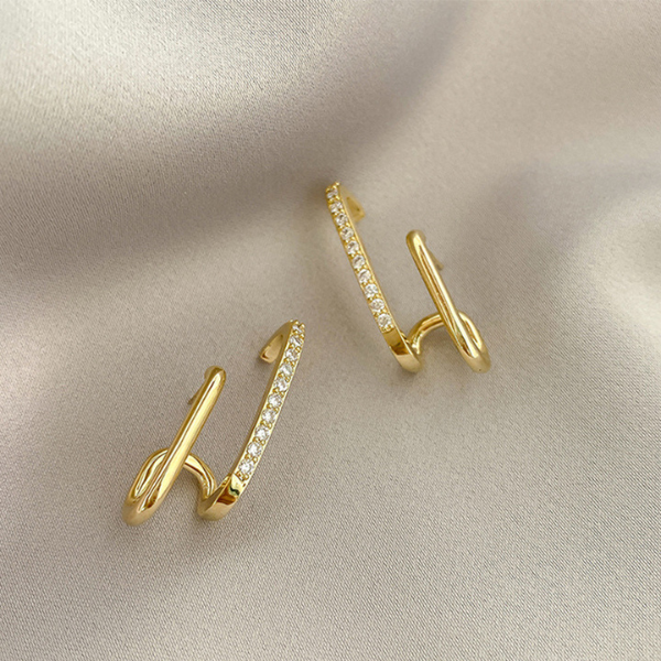 Pendientes dobles brillantes