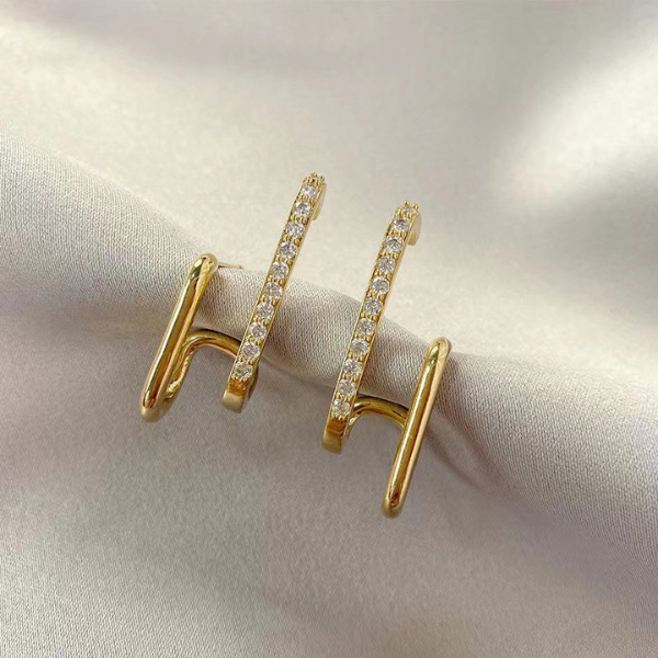 Pendientes dobles brillantes