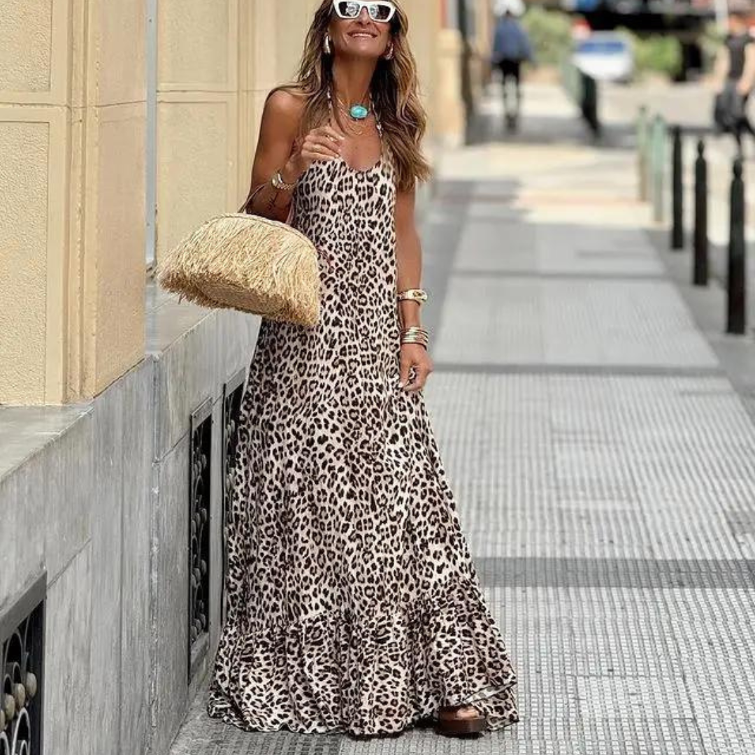 Vestido largo Leopard