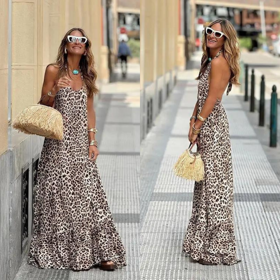 Vestido largo Leopard