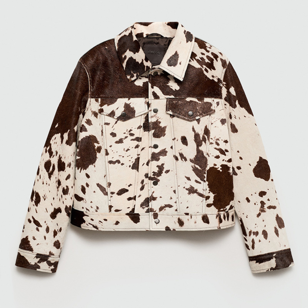 Chaqueta de Otoño Invierno con Estampado de Piel de Vaca - Estilo Vintage y Urbano